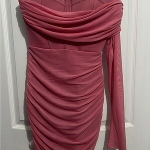 Fashion Nova One Shoulder Pink Dress
